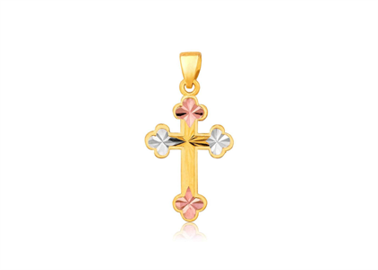 Tri Tone Plated | High Polish Cross Pendants